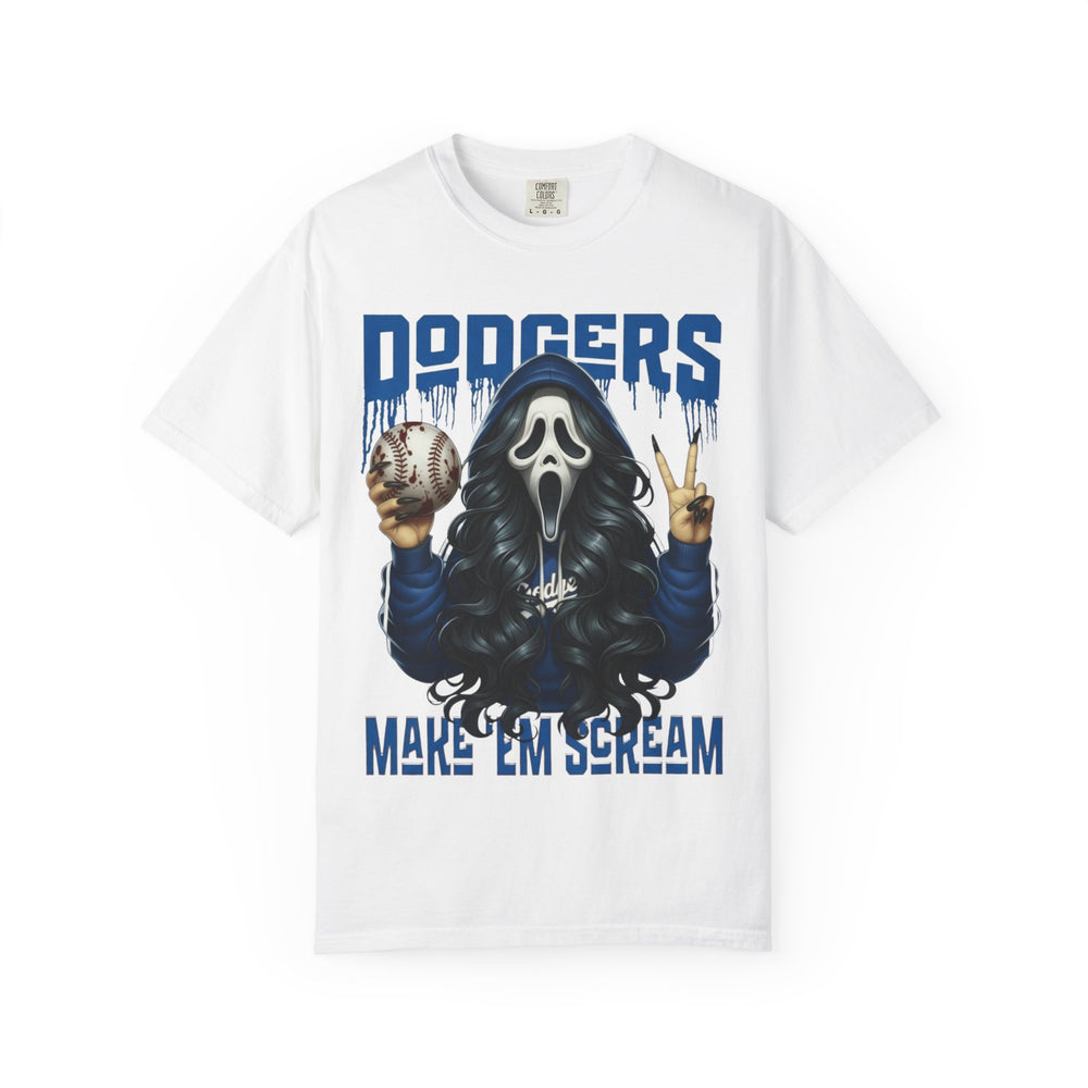Horror LA Dodgers Fan Dodgers Make ‘Em Scream, Ghostface Lady Los Angeles Baseball Unisex T-Shirt