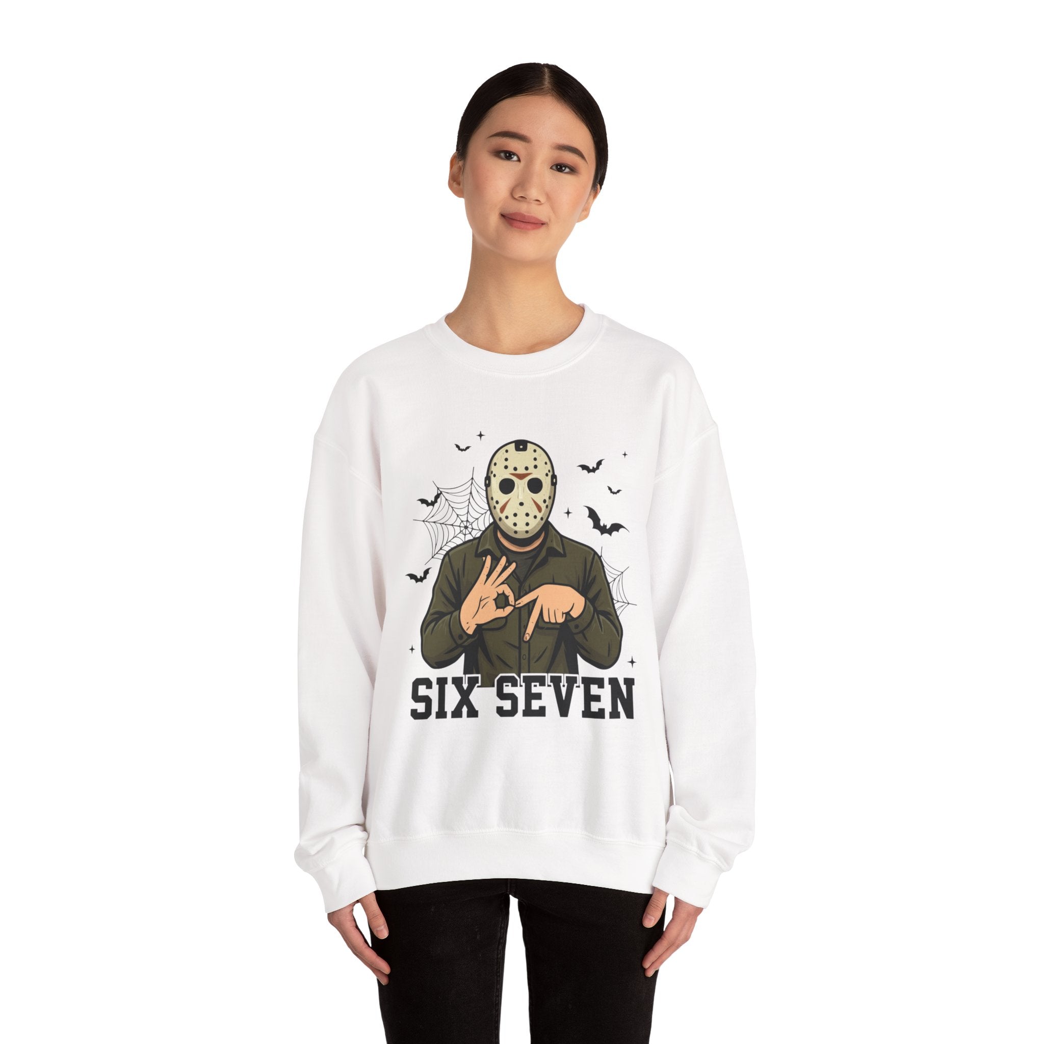 Jason Voorhees Six Seven Funny Halloween Horror Movie 67 Crewneck Sweatshirt