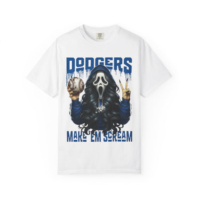 Horror LA Dodgers Fan Dodgers Make ‘Em Scream, Ghostface Lady Los Angeles Baseball Unisex T-Shirt