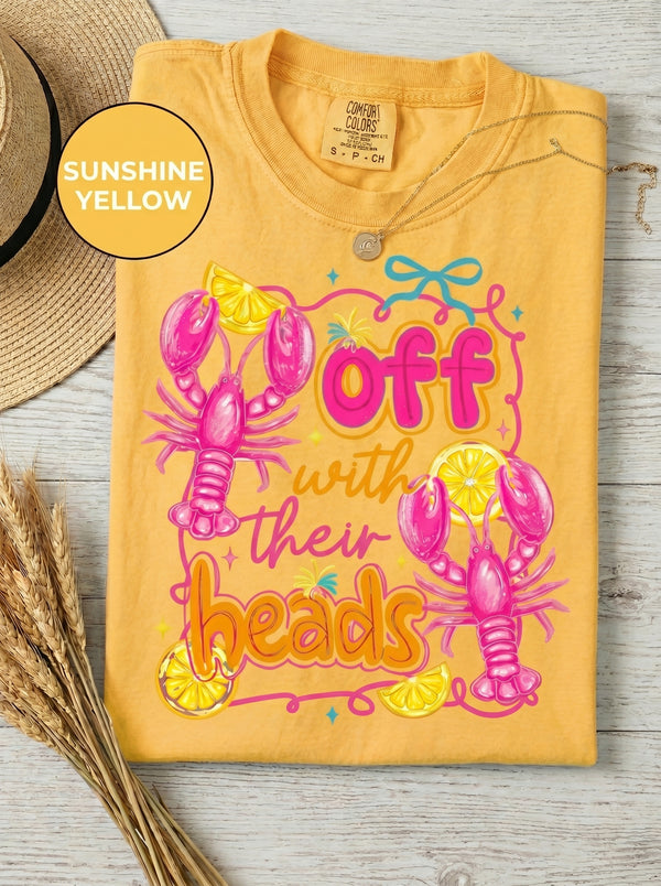 Crawfish 'Off With Their Heads' Funny Lobster T-Shirt